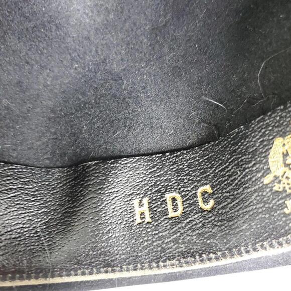 Vintage Royal Stetson Hat Union Made Bowler 50s 60s Rounded Top Fedora Black - Picture 6 of 11